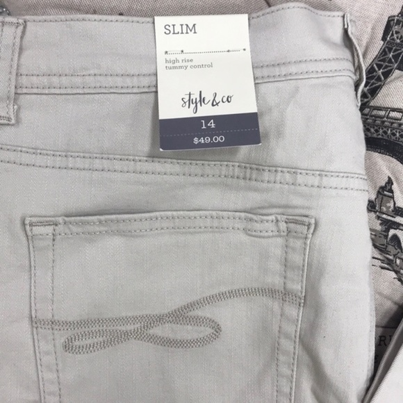 Style & Co Tummy-Control Slim-Leg Jeans - Picture 3 of 7